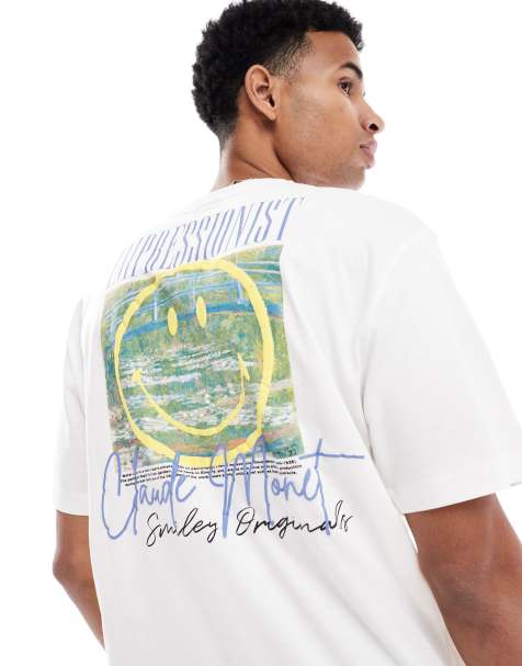 Only & Sons - Ruimvallend T-shirt met print in wit - view 1