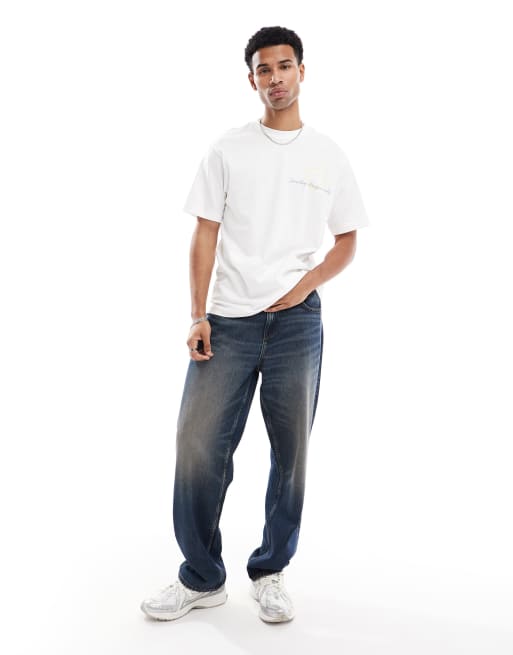 Only & Sons - Ruimvallend T-shirt met print in wit, 2 van 4