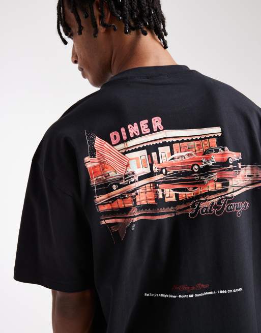 ONLY & Sons - Ruimvallend T-shirt met print van diner in zwart, 5 van 5