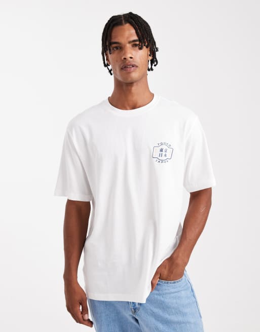 ONLY & SONS - Ruimvallend T-shirt met Rainy Day-print op de achterkant in wit, 3 van 5