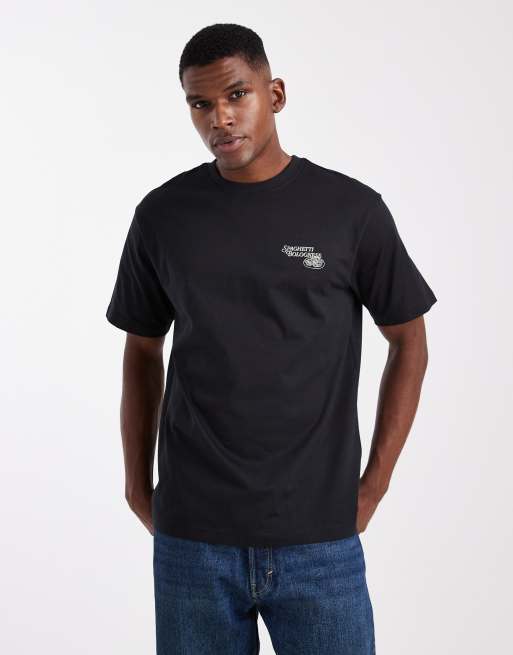 Only & Sons - Ruimvallend T-shirt met spaghetti-print op de rug in zwart, 5 van 5