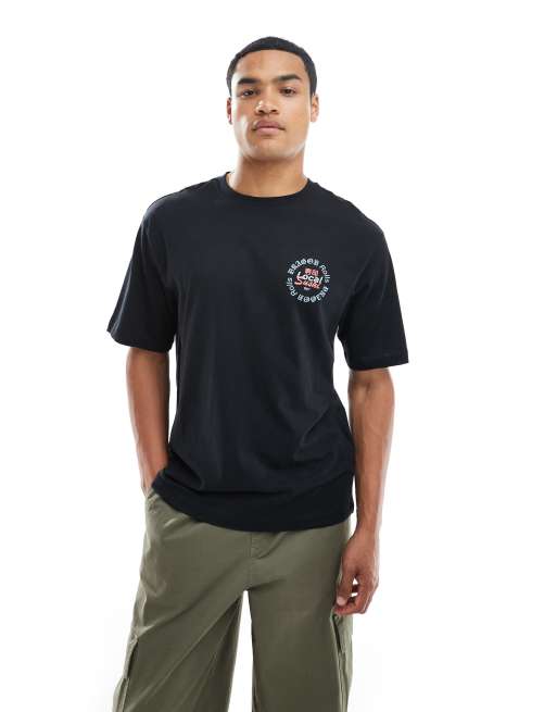 Only & Sons - Ruimvallend T-shirt met sushiprint op de achterkant in zwart, 3 van 5