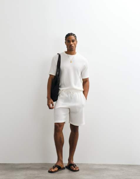 Only & Sons - Ruimvallende plissé short in wit, deel van co-ord set - view 1