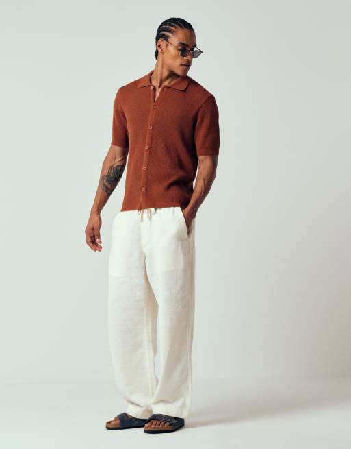 ONLY & SONS - Rustbrun ribstrikket skjorte, 2 af 12