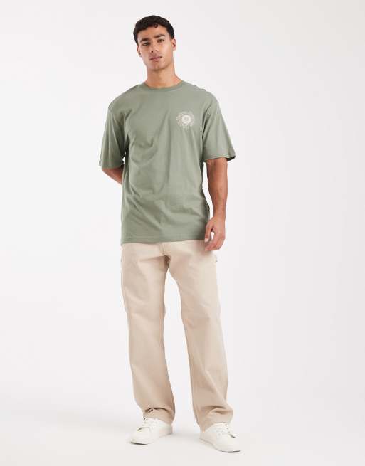 ONLY & SONS – Salviagrön, avslappnad t-shirt med Tokyo-tryck baktill, 2 av 5