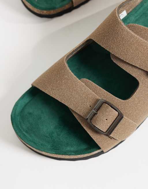 ONLY & SONS - sandalias mule de ante sintético marrón claro, 3 de 4