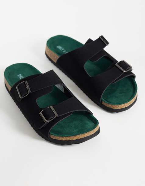 ONLY & SONS - Sandalias negras estilo mules de antelina - view 1