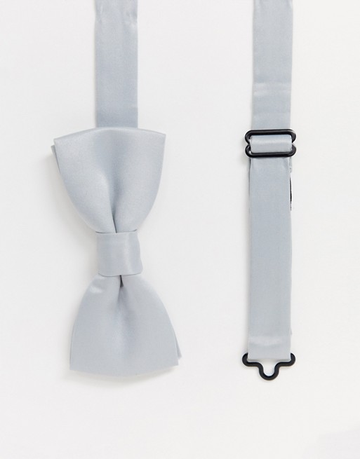Only & Sons satin bow tie in grey