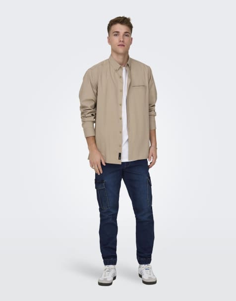 Only & Sons – Schmal geschnittene, dunkelblaue Jeans - view 1