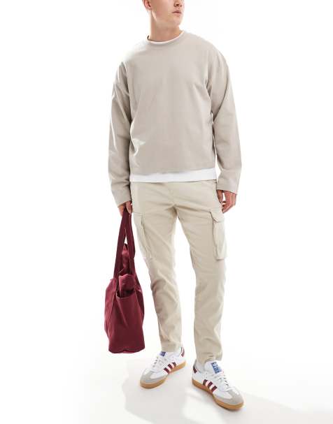 ONLY & SONS – Schmal zulaufende Cargohose in Steinbeige - view 1