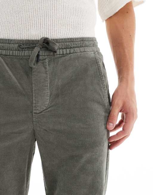 ONLY & SONS – Schmal zulaufende Cordhose in verwaschenem Grün, 5 von 5