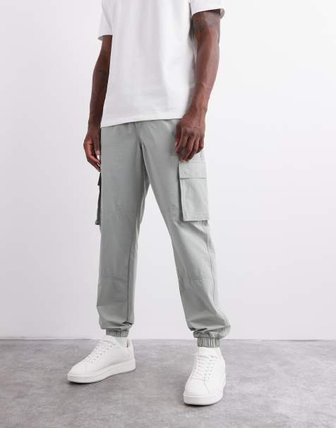 ONLY & SONS – Schmal zulaufende Funktions-Cargohose in Hellgrau - view 1