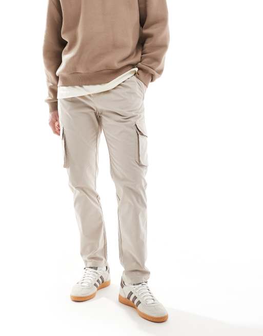 ONLY & SONS – Schmal zulaufende Funktions-Cargohose in Steinbeige, 3 von 5