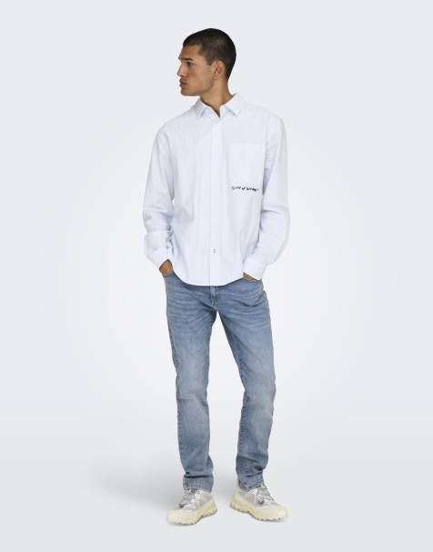 ONLY & SONS – Schmale Jeans aus hell-mittelblauem Denim - view 1