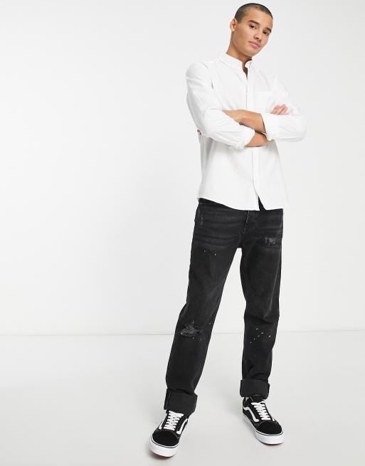 Only & Sons – Schmales Oxfordhemd mit Button-Down-Kragen in Weiß, 4 von 4
