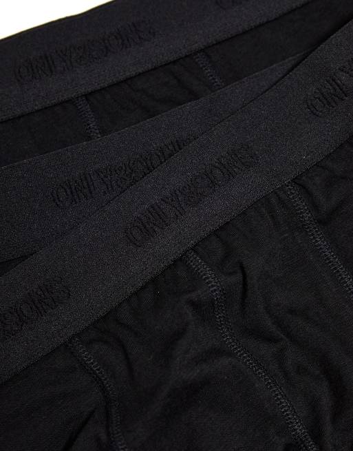 Only & Sons – Schwarze Bambus-Unterhosen im 3er-Pack, 4 von 4