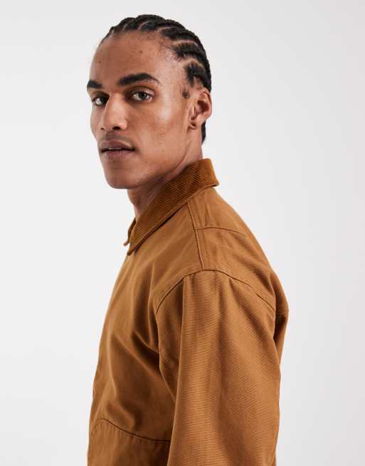 ONLY & SONS – Schwere Barn-Jacke in kräftigem Hellbraun mit Cordkragen, 4 von 5