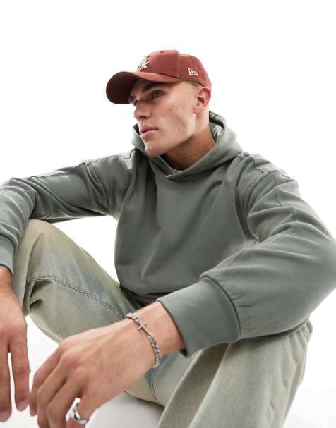 Only & Sons – Schwerer Oversize-Kapuzenpullover in Salbeigrün - view 1