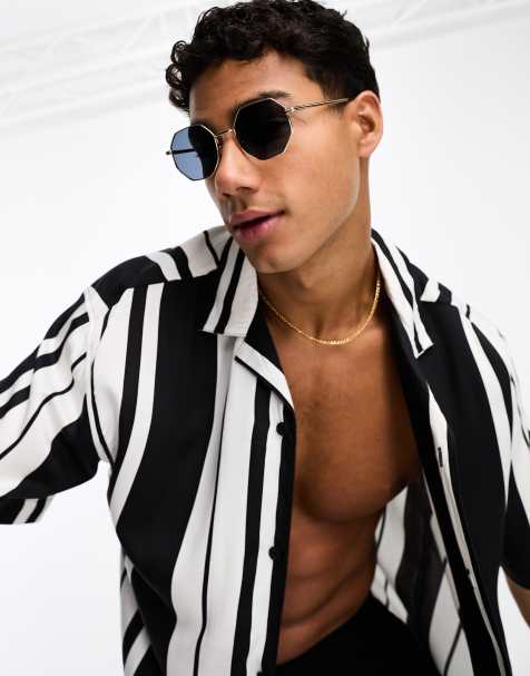 Only & Sons – Sechseckige Sonnenbrille in Goldoptik - view 1