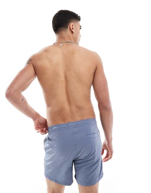 Only & Sons – Seersucker-Badeshorts in Blau, 4 von 4