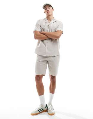 Only & Sons Seersucker Shorts In Neutral