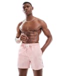 [ONLY & SONS] ONLY & SONS seersucker swim shorts in coral stripe-Pink XXS Porcelain rose