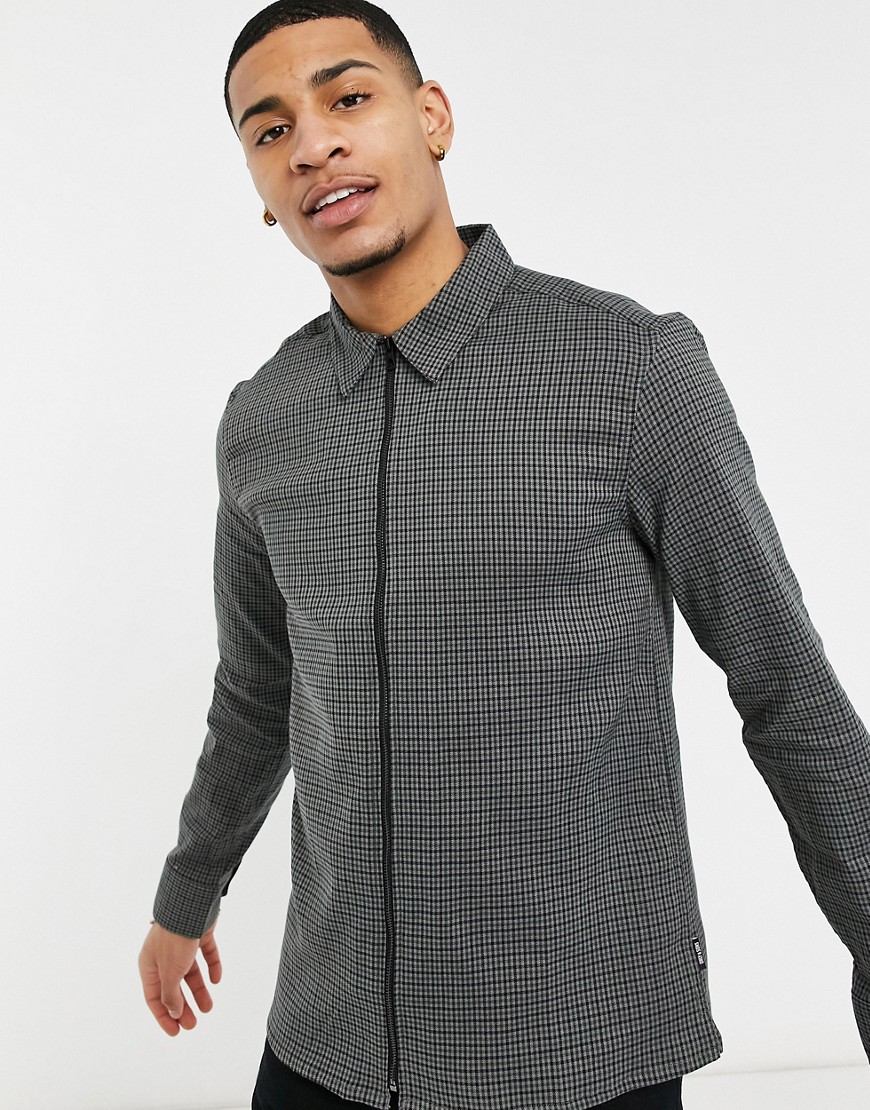 Only & Sons set harrington in houndstooth gray-Grey