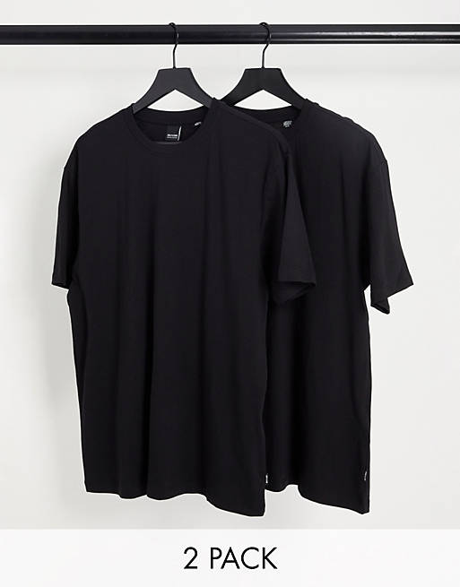 Only & Sons - Set van 2 ruimvallende T-shirts in zwart