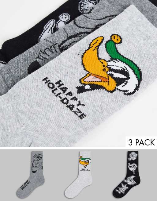 Only & Sons - Set van 3 paar sokken met Looney Tunes-print in multi