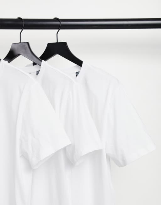 Only & Sons - Set van 3 T-shirts met lange pasvorm en ronde zoom in wit, 3 van 4
