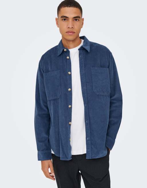 ONLY & SONS Shirt in vintage indigo