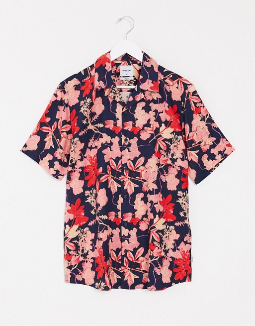 Only & Sons shirt with red flower print