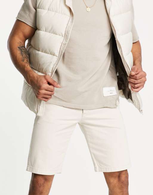 Only & Sons - Short ample en jean - Écru 