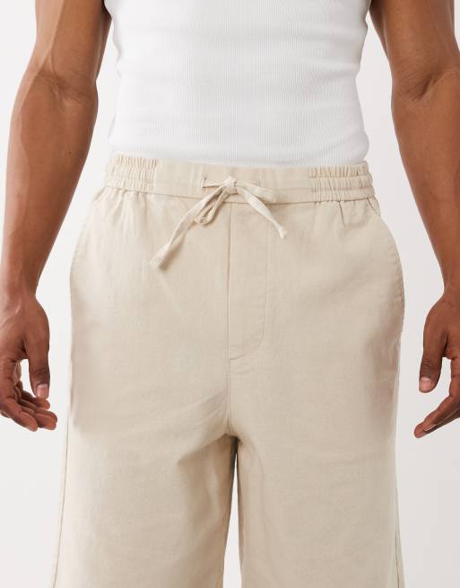 Only & Sons - Short ample en lin mélangé - Beige, 4 de 5