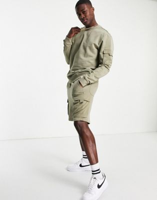 Shorts Only & Sons - Short cargo d'ensemble en jersey - Vert