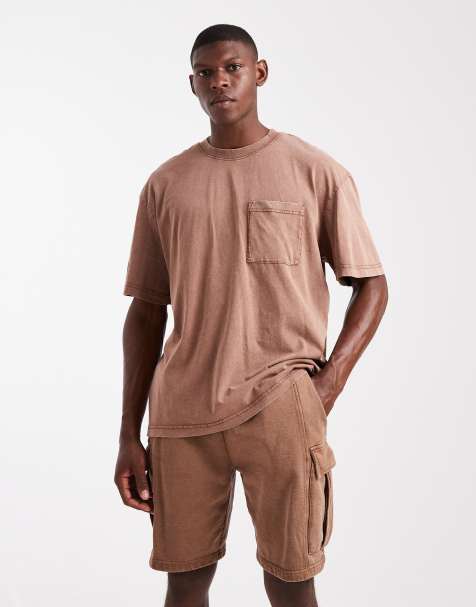 ONLY & SONS - Short cargo d'ensemble molletonné - Marron - view 1