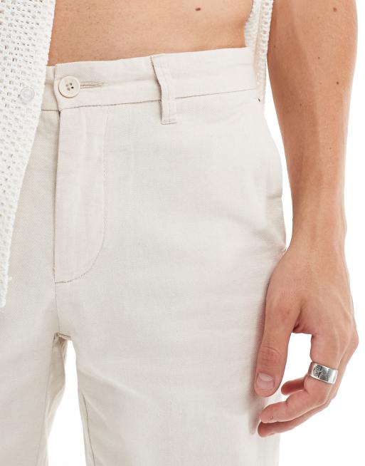 Only & Sons - Short chino en lin mélangé - Beige, 5 de 5