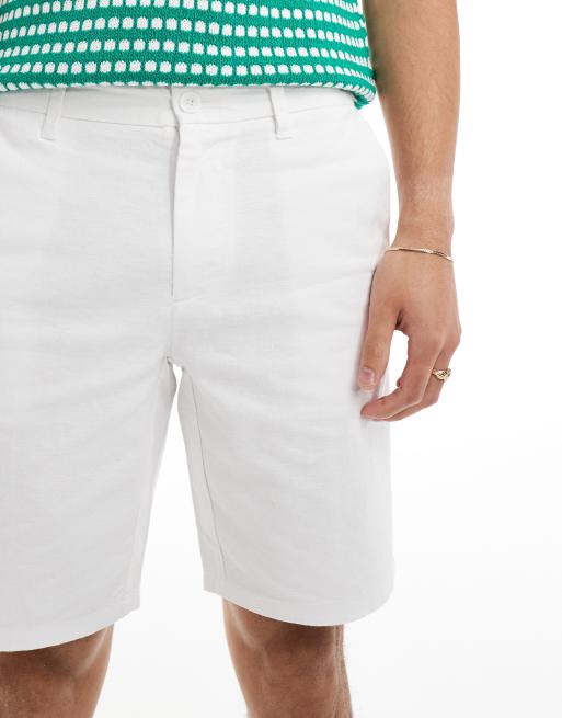ONLY & SONS - Short chino en lin mélangé - Blanc, 3 de 5