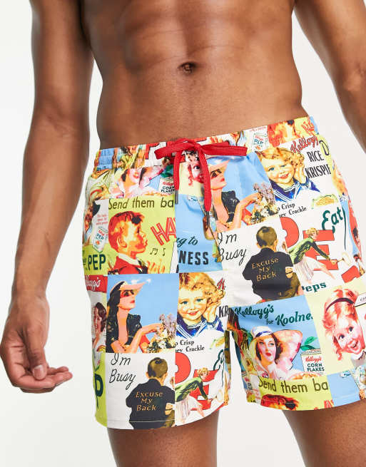 Only & Sons - Short de bain d'ensemble à imprimé Kelloggs vintage 