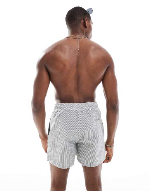 ONLY & SONS - Short de bain rayé en crépon - Kaki foncé, 2 de 4