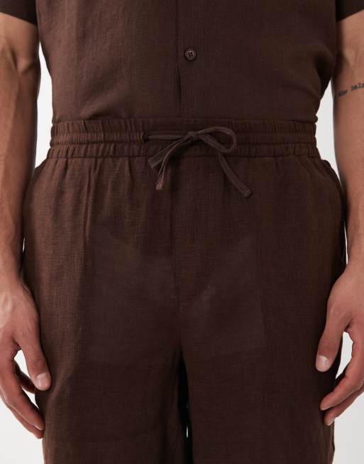 ONLY & SONS - Short d'ensemble en lin mélangé - Marron, 4 de 5