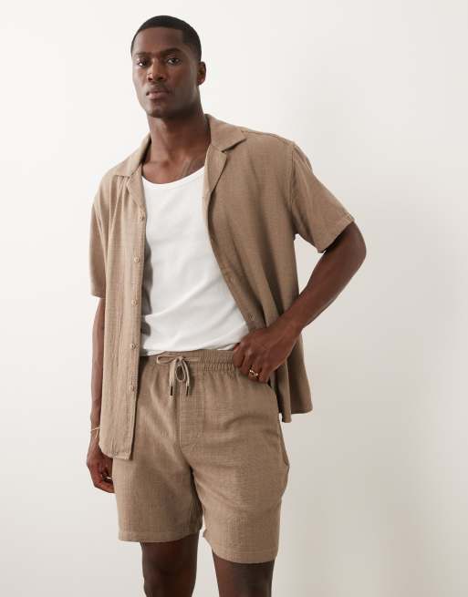 ONLY & SONS - Short d'ensemble texturé en lin mélangé - Taupe, 2 de 5