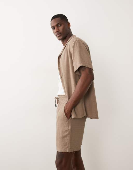 ONLY & SONS - Short d'ensemble texturé en lin mélangé - Taupe, 4 de 5