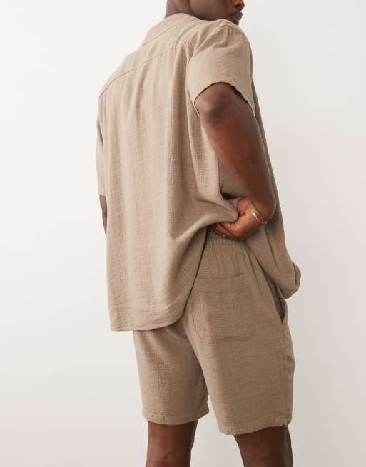 ONLY & SONS - Short d'ensemble texturé en lin mélangé - Taupe, 5 de 5