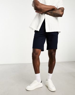 Only & Sons smart jersey short in Navy - ASOS Price Checker