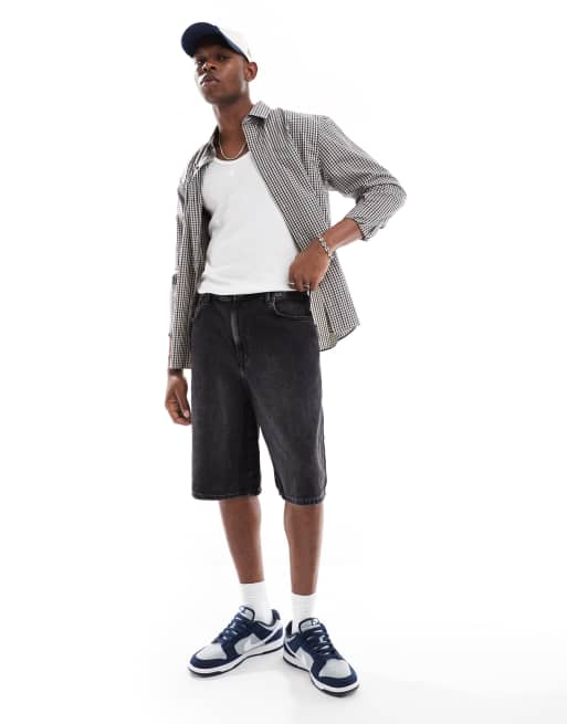ONLY & SONS - Short en jean coupe ballon - Noir délavé