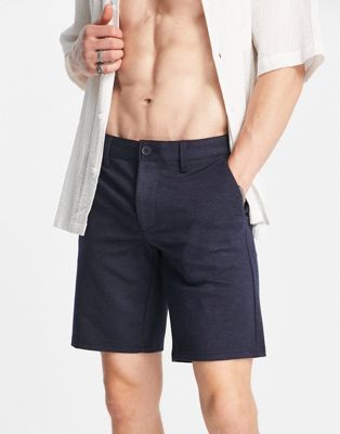 Only & Sons smart jersey shorts in navy - ASOS Price Checker
