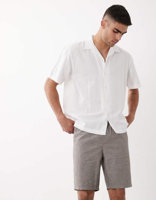 ONLY & SONS - Short noué à la taille en lin mélangé - Beige chiné