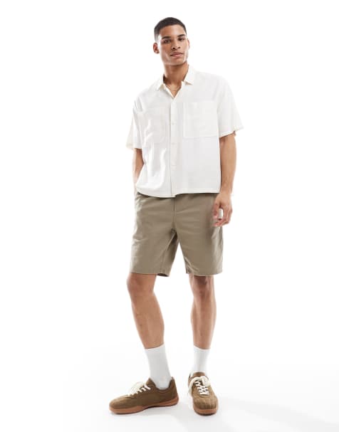 ONLY & SONS - Short noué à la taille en lin mélangé - Taupe - view 1