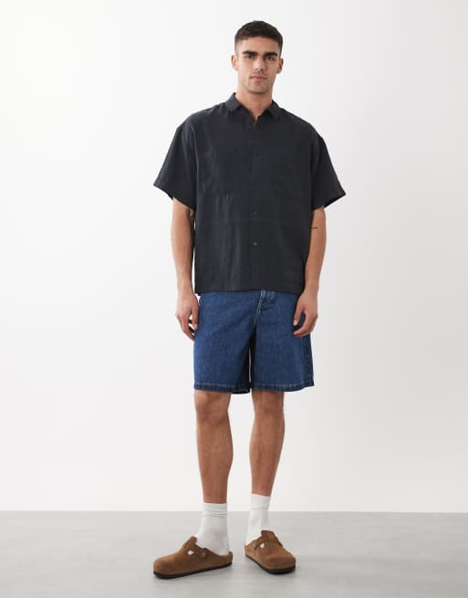 ONLY & SONS short sleeve boxy fit shirt in black, 2 of 5